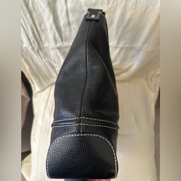 Kate Spade Black Pebble Leather Satchel Bag Shoulder Hobo Purse - Picture 6 of 9